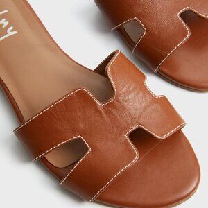 FSNY Cognac Leather Alibi Sandals